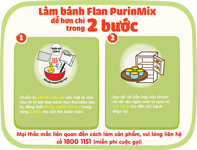 Làm bánh flan purinmix dễ hơn chỉ trong 2 bước